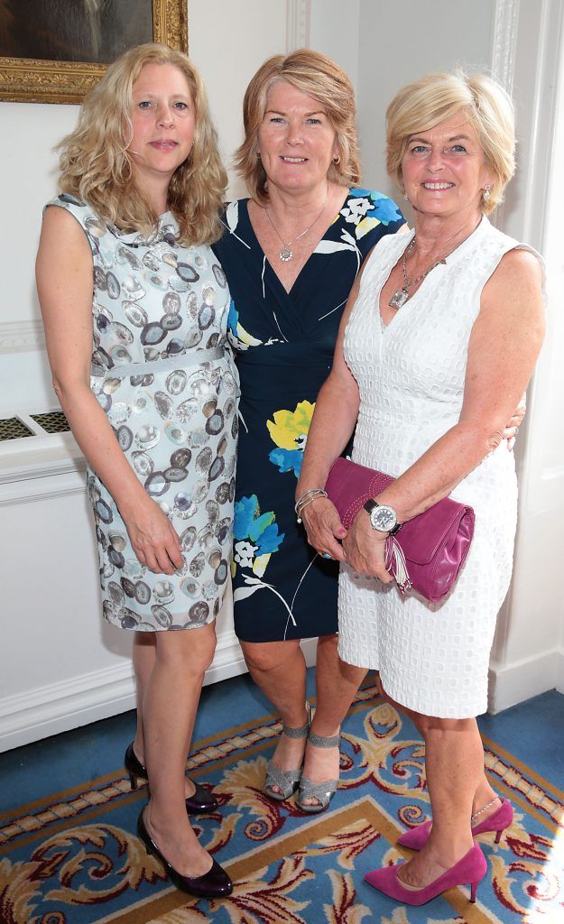 Janet King, Elaine Flood and Bridie McCloskey at the annual Cari Charity lunch hosted by Miriam Ahern at the Shelbourne Hotel, Dublin. Picture by Brian McEvoy.