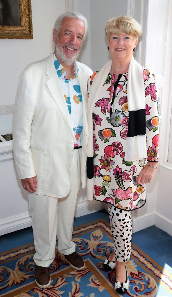 Terry McCoy and Miriam Ahern at the annual Cari Charity lunch hosted by Miriam Ahern at the Shelbourne Hotel, Dublin. Picture by Brian McEvoy.