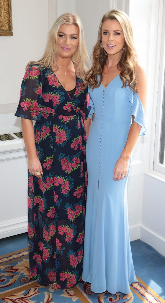 Caroline Geraghty and Grace McAleese at the annual Cari Charity lunch hosted by Miriam Ahern at the Shelbourne Hotel, Dublin. Picture by Brian McEvoy.