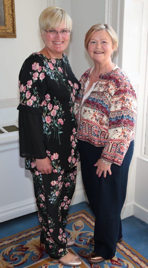 Karen Kelly Gibson and Sarah Gibson Kelly at the annual Cari Charity lunch hosted by Miriam Ahern at the Shelbourne Hotel, Dublin. Picture by Brian McEvoy.