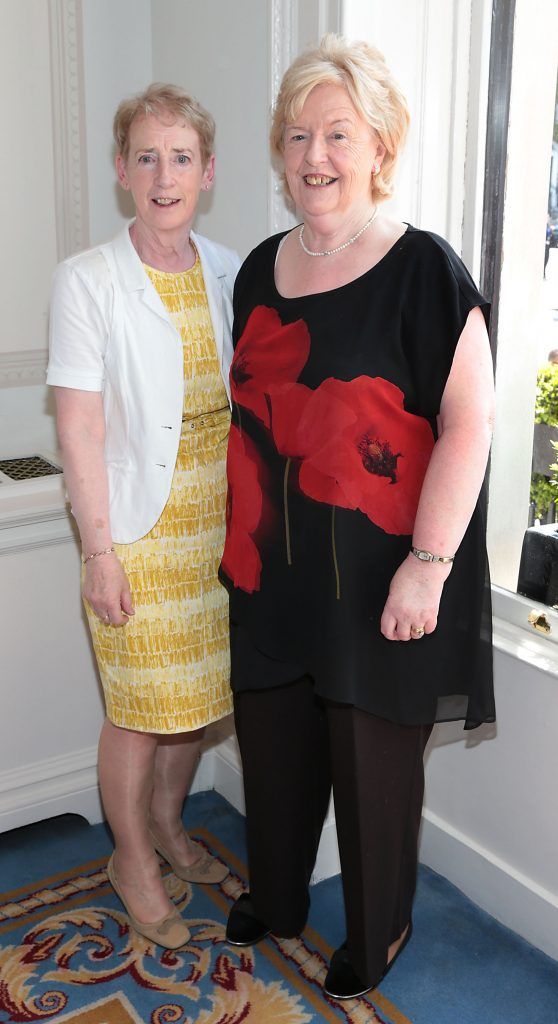 Joan Ward and Claire Sherry at the annual Cari Charity lunch hosted by Miriam Ahern at the Shelbourne Hotel, Dublin. Picture by Brian McEvoy.