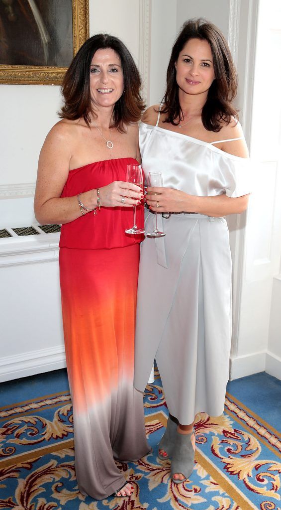 Alison Healy and Maura Lynch at the annual Cari Charity lunch hosted by Miriam Ahern at the Shelbourne Hotel, Dublin. Picture by Brian McEvoy.