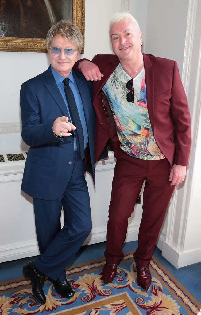 Alan Amsby and James Brown at the annual Cari Charity lunch hosted by Miriam Ahern at the Shelbourne Hotel, Dublin. Picture by Brian McEvoy.