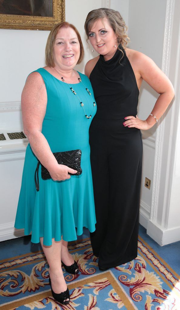 Una Wall and Sarah Pender at the annual Cari Charity lunch hosted by Miriam Ahern at the Shelbourne Hotel, Dublin. Picture by Brian McEvoy.