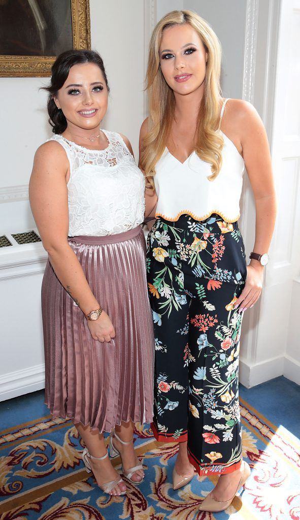 Sophie Boyle and Emma Smith at the annual Cari Charity lunch hosted by Miriam Ahern at the Shelbourne Hotel, Dublin. Picture by Brian McEvoy.