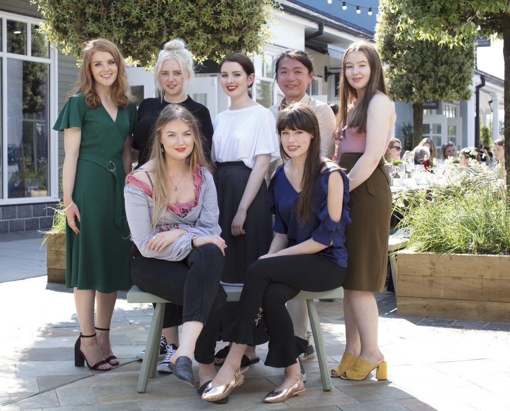 Student finalists Heather Gilroy, Danielle McGregor, Kate McGowan, Sou Hong Mok, Louise Kavanagh, Sorscha Rigney & Grainne Wilson pictured at the Kildare Village Racing Colours Awards, which saw NCAD graduate, Kate McGowan receive first prize for her design of the iconic international racing colours jacket. Photo: Anrthony Woods