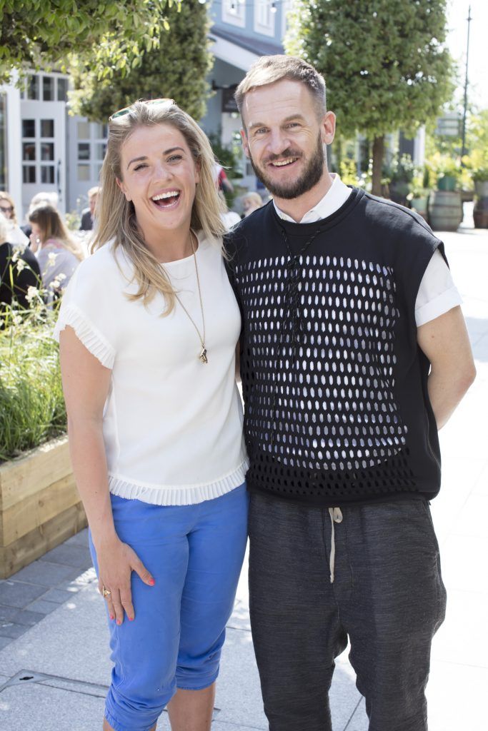 Kate Harrington & Mark Quinn pictured at the Kildare Village Racing Colours Awards, which saw NCAD graduate, Kate McGowan receive first prize for her design of the iconic international racing colours jacket. Photo: Anrthony Woods