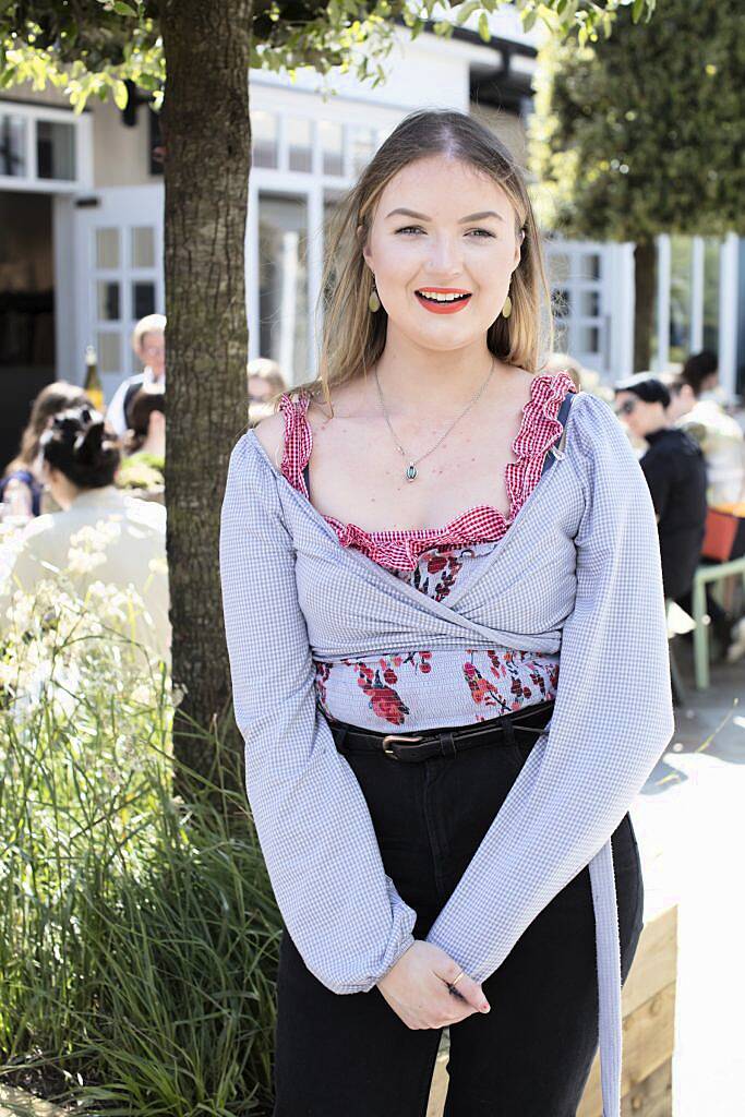 Sorscha Rigney pictured at the Kildare Village Racing Colours Awards, which saw NCAD graduate, Kate McGowan receive first prize for her design of the iconic international racing colours jacket. Photo: Anrthony Woods