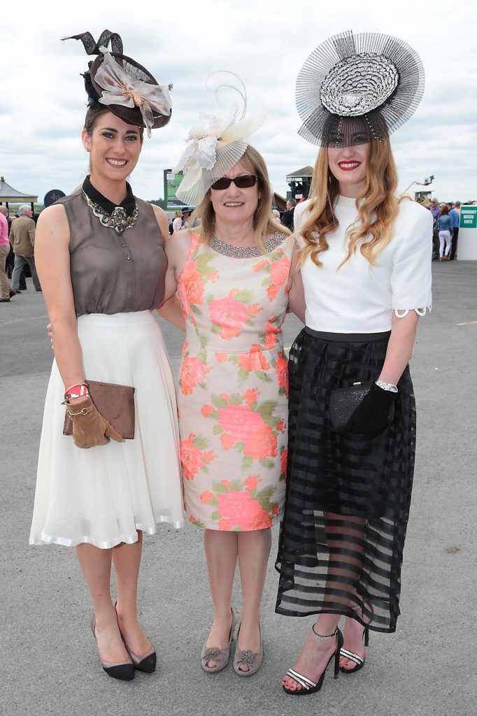 Rachel Hastins,Monica Hastings and Miriam Hastings pictured at the Killashee Irish Tatler Style Icon competition at the Tattersalls Irish Guineas Festival in Curragh Racecourse, Kildare. Picture by Brian McEvoy