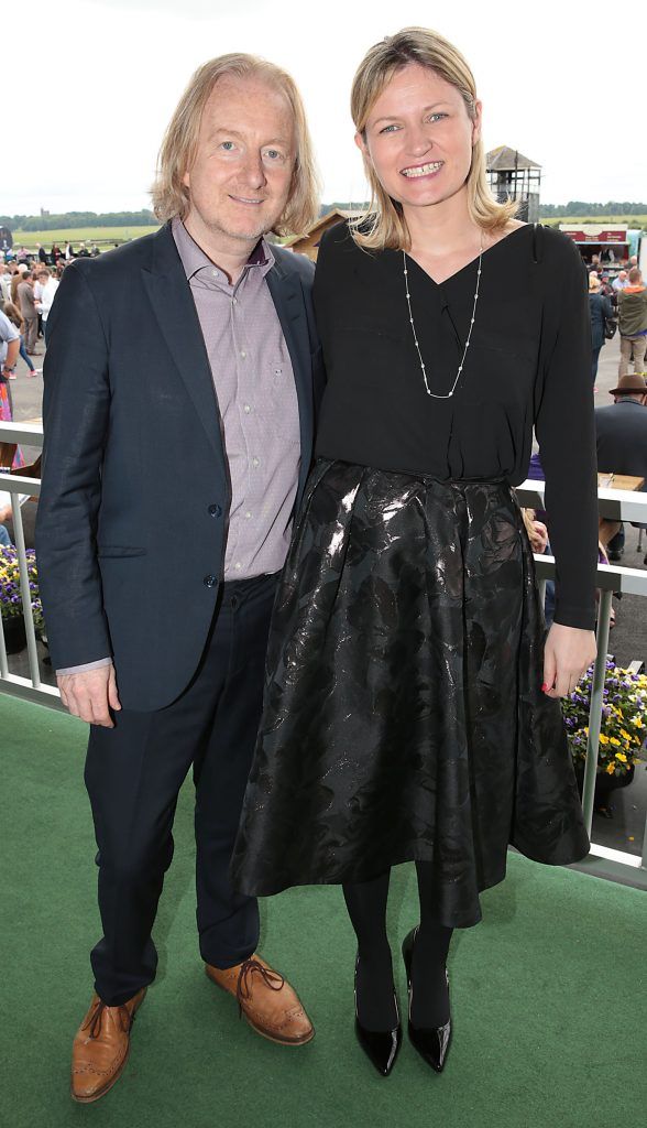 Barry Egan and Aoife Egan pictured at the Killashee Irish Tatler Style Icon competition at the Tattersalls Irish Guineas Festival in Curragh Racecourse, Kildare. Picture by Brian McEvoy