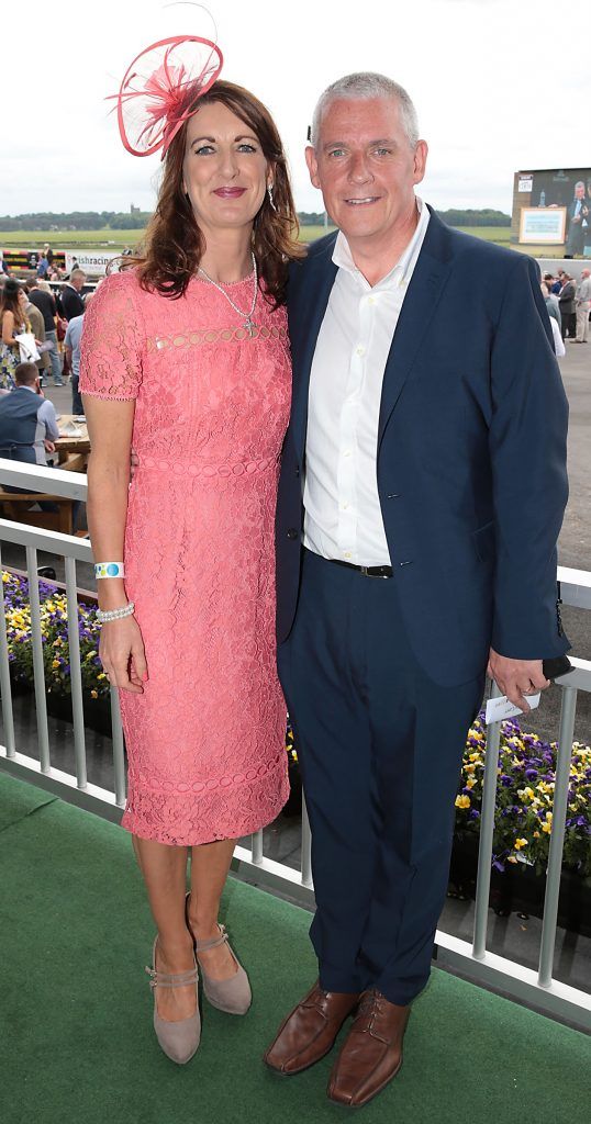 Maria Casey and Ciaran Casey pictured at the Killashee Irish Tatler Style Icon competition at the Tattersalls Irish Guineas Festival in Curragh Racecourse, Kildare. Picture by Brian McEvoy