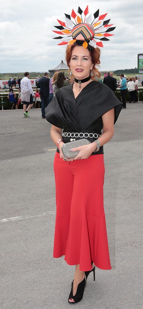 Tara Hannify pictured at the Killashee Irish Tatler Style Icon competition at the Tattersalls Irish Guineas Festival in Curragh Racecourse, Kildare. Picture by Brian McEvoy