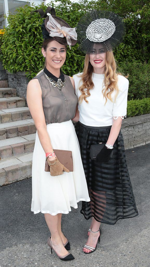 Rachel Hastings and Miriam Hastings pictured at the Killashee Irish Tatler Style Icon competition at the Tattersalls Irish Guineas Festival in Curragh Racecourse, Kildare. Picture by Brian McEvoy