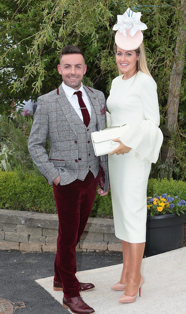 Jane Mulrooney and Stuart Montgomery pictured at the Killashee Irish Tatler Style Icon competition at the Tattersalls Irish Guineas Festival in Curragh Racecourse, Kildare. Picture by Brian McEvoy