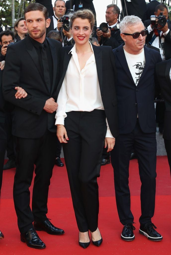 Actor Arnaud Valois, director Robin Campillo and actress Adele Haenel attend the Closing Ceremony of the 70th annual Cannes Film Festival at Palais des Festivals on May 28, 2017 in Cannes, France.  (Photo by Neilson Barnard/Getty Images)