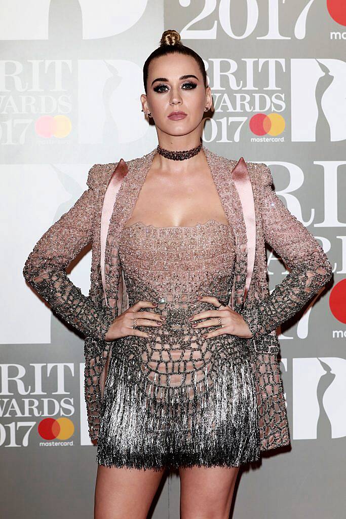 Katy Perry made the headlines after she walked out her interview with with George Shelley and Lilah Parsons at The BRIT Awards 2017. (Photo by John Phillips/Getty Images)