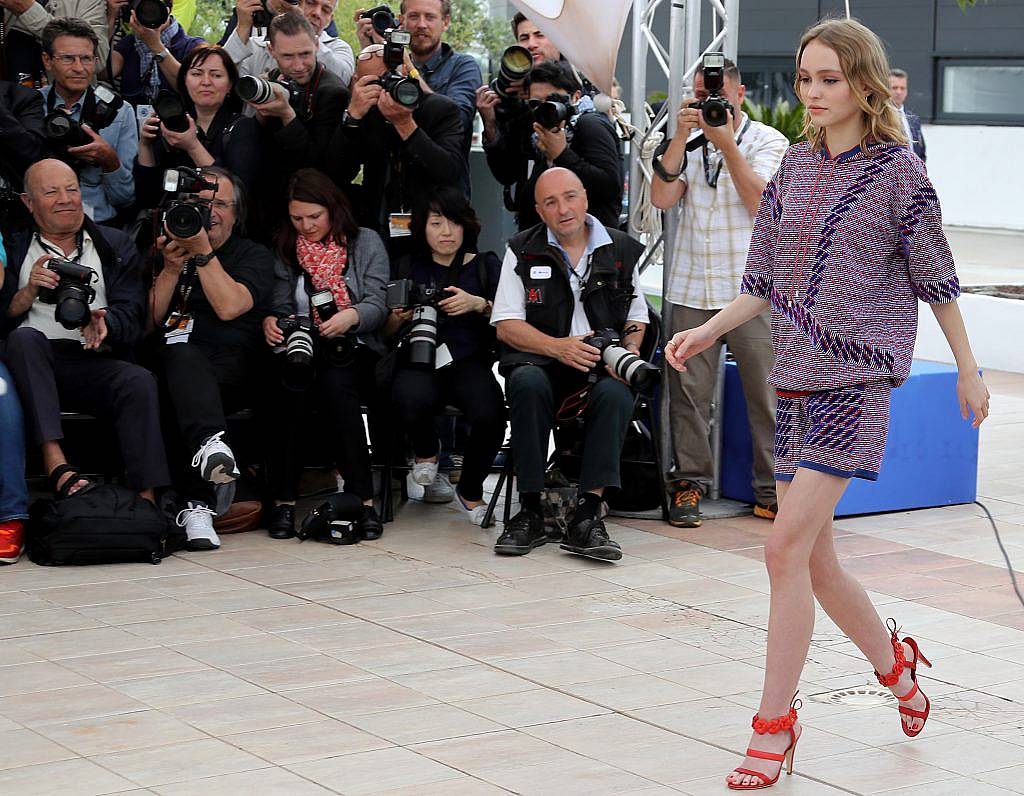 Lily-Rose Depp arrives on May 13, 2016 for a photocall for the film "La Danseuse (The Dancer)" at the 69th Cannes Film Festival in Cannes, southern France. (Photo by VALERY HACHE/AFP/Getty Images)