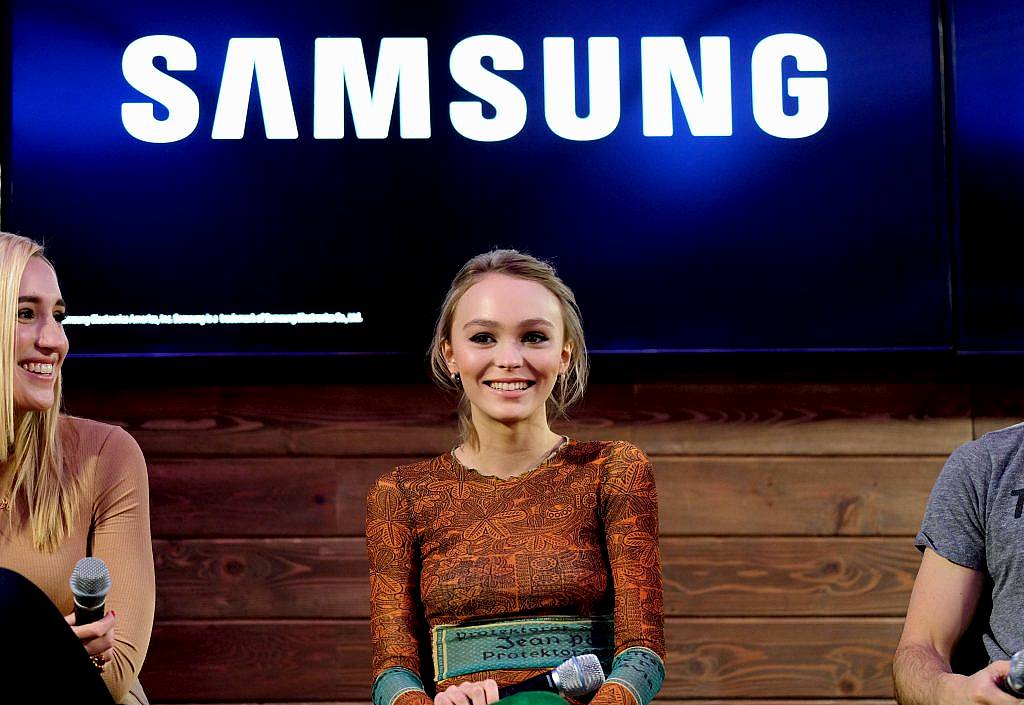 Harley Quinn Smith (L) and Lily-Rose Depp discuss Yoga Hosers at the Deadline.com panel at The Samsung Studio during The Sundance Festival 2016 on January 25, 2016 in Park City, Utah.  (Photo by Neilson Barnard/Getty Images for Samsung)