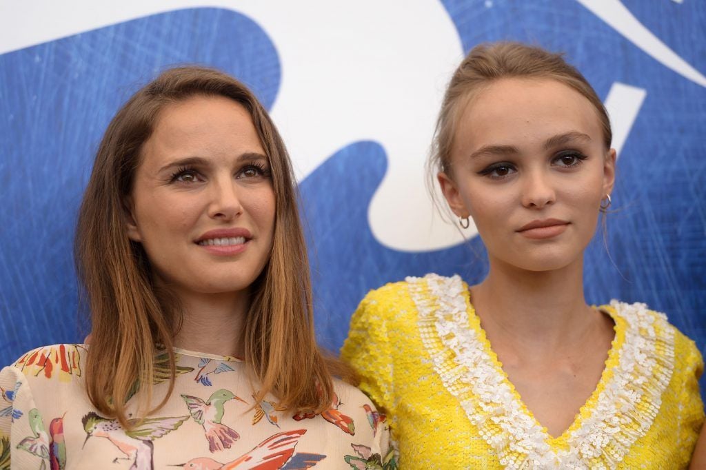 Natalie Portman (L) and Lily-Rose Depp attend the photocall of the movie 'Planetarium' presented out of competition at the 73rd Venice Film Festival September 8, 2016 in Venice, Italy. (Photo by FILIPPO MONTEFORTE/AFP/Getty Images)