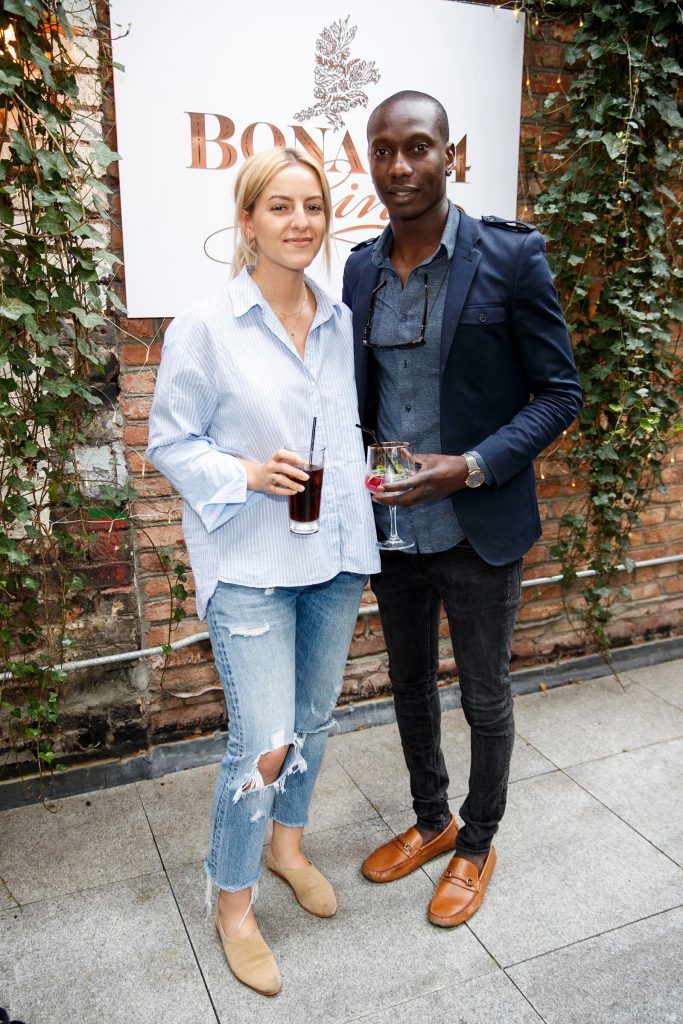 Alexandra Coptil and Assan Jeng enjoying Brunch After Hours at the launch of new premium Irish gin, Bonac 24, in The Woollen Mills. Picture Andres Poveda