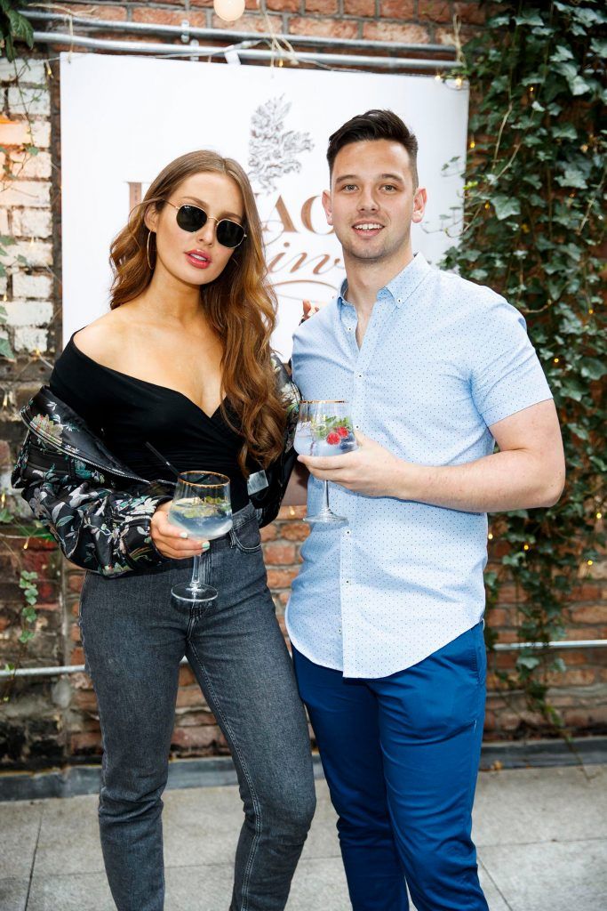 Roz Purcell and Gavin Clifford, founder of Bonac 24 enjoying Brunch After Hours at the launch of new premium Irish gin, Bonac 24, in The Woollen Mills. Picture Andres Poveda