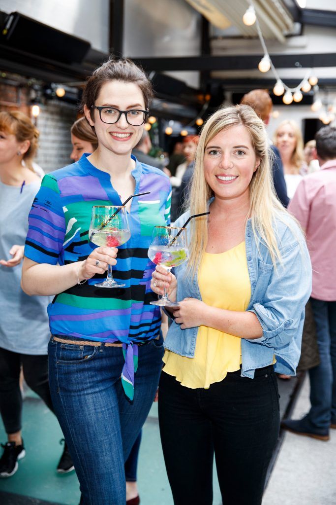 Roisin Healy and Maeve O'Neill enjoying Brunch After Hours at the launch of new premium Irish gin, Bonac 24, in The Woollen Mills. Picture Andres Poveda