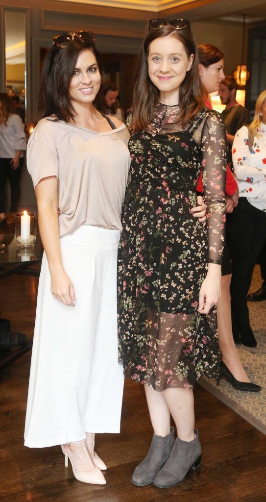 Rachel McCarthy and Lauren O Hanlon pictured at the launch of Morelands Grill, a chic new urban restaurant beside the Westin Dublin. Now open and offering flavoursome dishes cooked on Ireland's hottest indoor BBQ. Photo: Leon Farrell/Photocall Ireland.