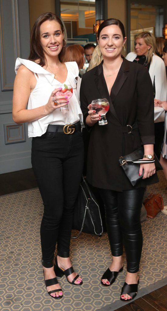Fiona Jones and Doireann O Neill  pictured at the launch of Morelands Grill, a chic new urban restaurant beside the Westin Dublin. Now open and offering flavoursome dishes cooked on Ireland's hottest indoor BBQ. Photo: Leon Farrell/Photocall Ireland.