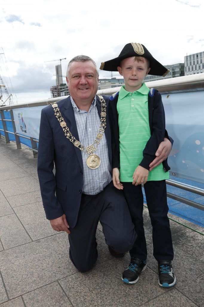 Pictured were Lord Mayor of Dublin Brendan Carr and his son Jason among the thousands of visitors enjoying all the festivities of Dublin Port Riverfest 2017 along Dublin's historic North Wall Quay. Picture: Conor McCabe Photography.