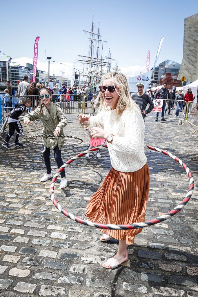 Pictured were Grace Jones from Terenure among the thousands of visitors enjoying all the festivities of Dublin Port Riverfest 2017 along Dublin's historic North Wall Quay. Picture: Conor McCabe Photography.