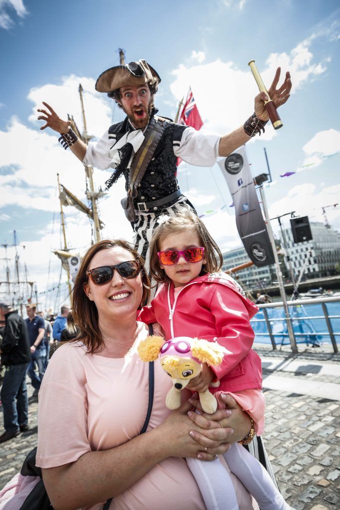 Pictured was Edel Currie with her daughter Evie (age 2) from Raheny among the thousands of visitors enjoying all the festivities of Dublin Port Riverfest 2017 along Dublin's historic North Wall Quay. Picture: Conor McCabe Photography.