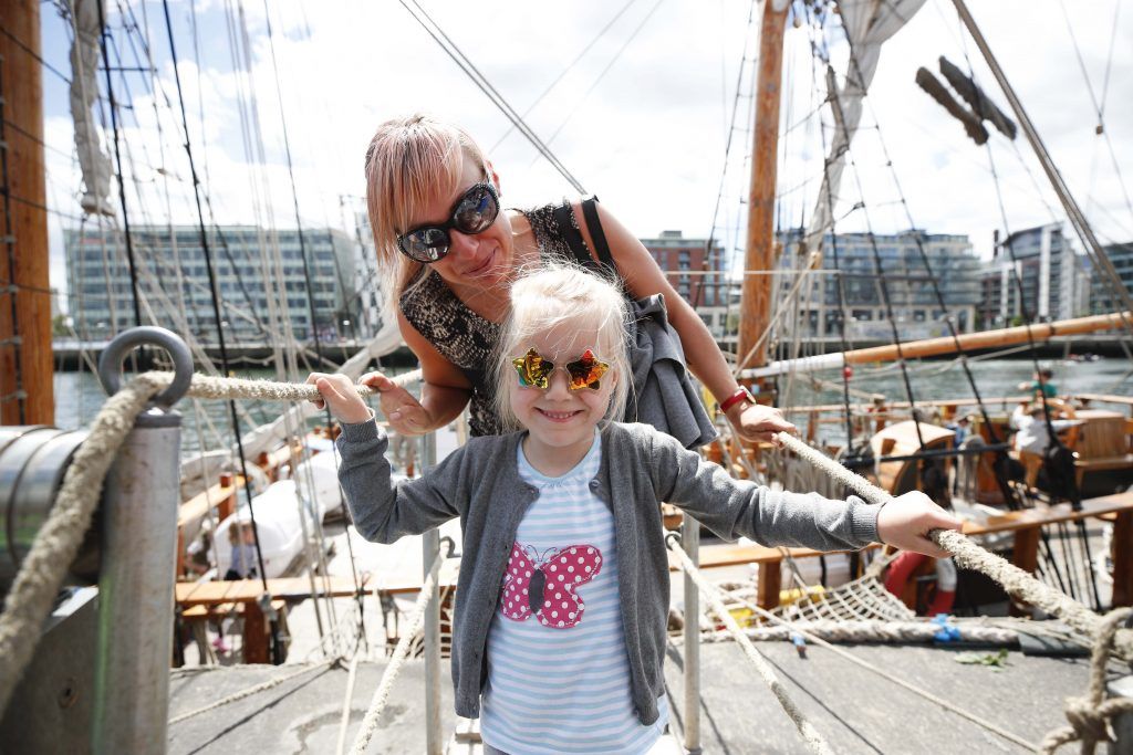 Pictured were Monica Wierucki and her daughter Alicja (age 5) from Crumlin among the thousands of visitors enjoying all the festivities of Dublin Port Riverfest 2017 along Dublin's historic North Wall Quay. Picture: Conor McCabe Photography.