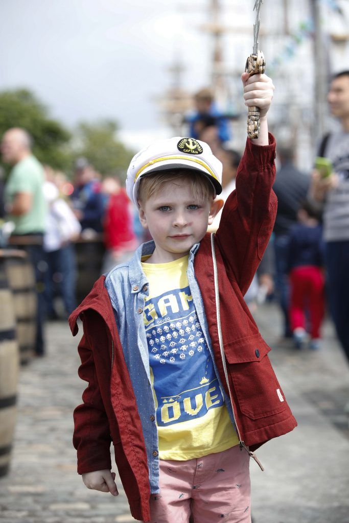 Pictured was Logan Walsh (age 5) from Smithfield among the thousands of visitors enjoying all the festivities of Dublin Port Riverfest 2017 along Dublin's historic North Wall Quay. Picture: Conor McCabe Photography.