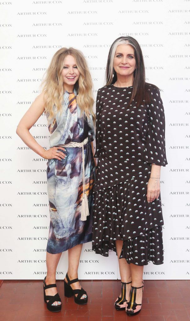 Sara O Neill  and Cathy O Connor at the annual Arthur Cox Fashion Showcase in the National Concert Hall, Dublin. Photo: Leon Farrell/Photocall Ireland