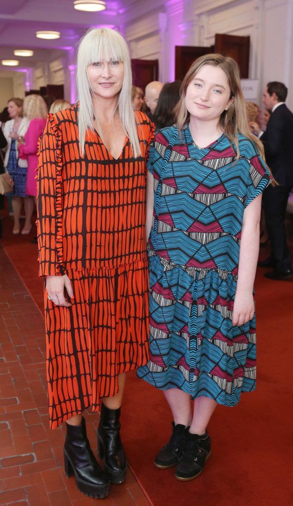 Helen Steele with her daughter Chloe at the annual Arthur Cox Fashion Showcase in the National Concert Hall, Dublin. Photo: Leon Farrell/Photocall Ireland