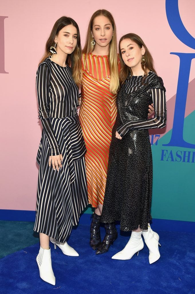 Danielle Haim, Este Haim, and Alana Haim of Haim attend the 2017 CFDA Fashion Awards at Hammerstein Ballroom on June 5, 2017 in New York City.  (Photo by Dimitrios Kambouris/Getty Images)