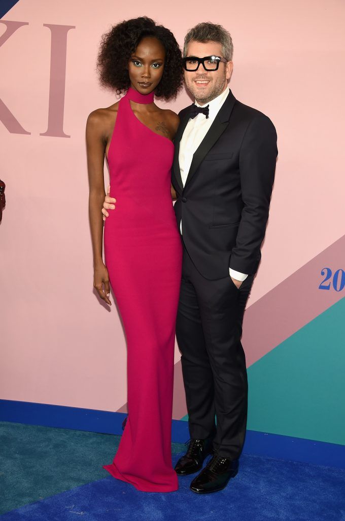 Riley Montana and fashion designer Brandon Maxwell attend the 2017 CFDA Fashion Awards at Hammerstein Ballroom on June 5, 2017 in New York City.  (Photo by Dimitrios Kambouris/Getty Images)