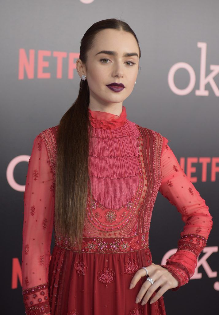 Actress Lily Collins attends "Okja" New York Premiere at AMC Loews Lincoln Square 13 on June 8, 2017 in New York City.  (Photo by Jason Kempin/Getty Images for Netflix)