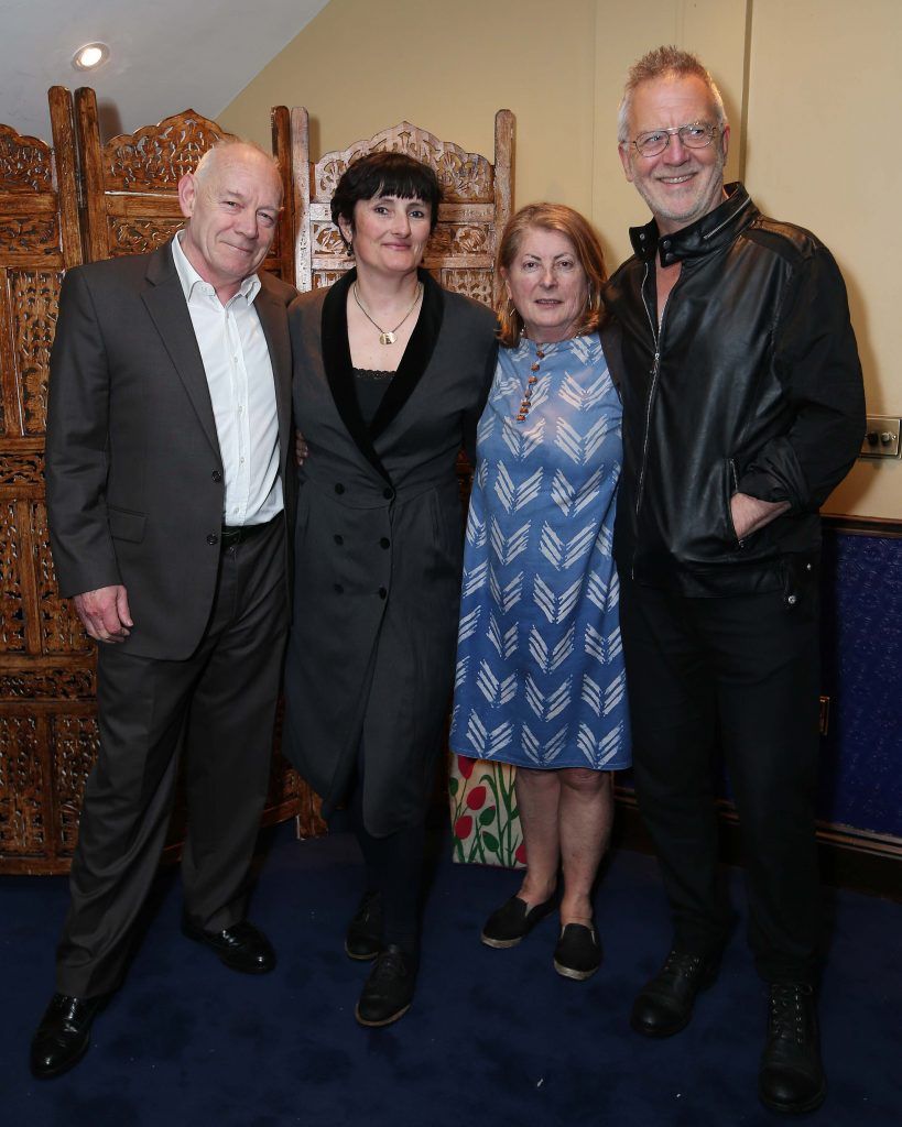 Manix Fylnn (left) with Maeve McMahon, Geraldine Walsh and Michael Coleman, pictured at the launch of Slide Step – The Dublin Show, a brand new Irish music, dance and performance spectacular at Number Twenty Two on South Anne Street. Pic by Robbie Reynolds