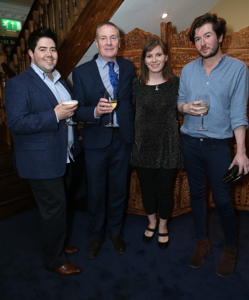 Peter Donnan with Hugh Hilley, Triona Moylan and Alan Toye, pictured at the launch of Slide Step – The Dublin Show, a brand new Irish music, dance and performance spectacular at Number Twenty Two on South Anne Street. Pic by Robbie Reynolds