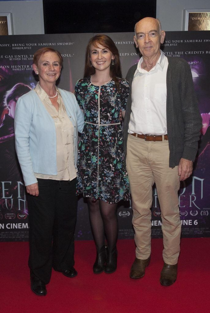 Leslie Hogan, Niamh Hogan and Bosco Hogan pictured at the premiere of Demon Hunter (7th June 2017), the directional debut from Irish filmmaker Zoe Kavanagh. Photo by Patrick O'Leary