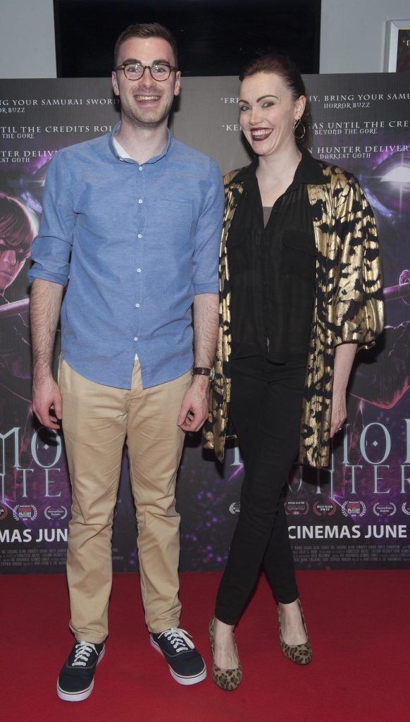 John Collins and  Sarah Tapes Jenkinson pictured at the premiere of Demon Hunter (7th June 2017), the directional debut from Irish filmmaker Zoe Kavanagh. Photo by Patrick O'Leary