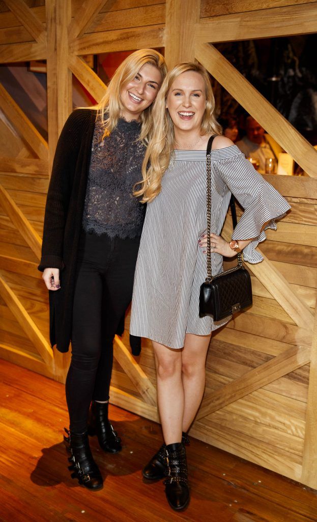 Grace Jordan and Alana Laverty pictured at an event in the D Hotel to celebrate the dual launch of their new stylish bar, The Hops and classic Italian restaurant, Il Ponte. Picture by Andres Poveda
