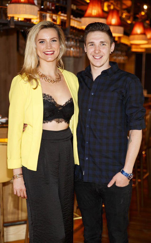 Grainne Devenney and Mathew Prouse pictured at an event in the D Hotel to celebrate the dual launch of their new stylish bar, The Hops and classic Italian restaurant, Il Ponte. Picture by Andres Poveda