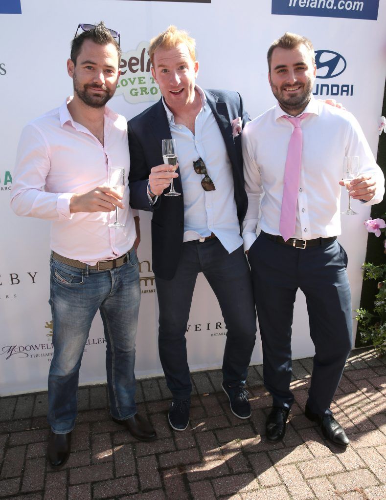 Alan Pearson Matthews, Eugene Smith and Gavin O Brien Fiona Fitzsimons and Darren Warren at the June Party in the Park at the Phoenix Park Polo Club to raise funds for the Irish Motor Neurone Disease Association. Picture by Brian McEvoy