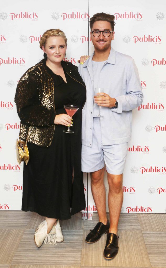 Louise McSharry and Rob Kenny pictured at the Publicis Dublin summer rooftop party. Publicis Dublin, the Irish office of the worldwide French Publicis Groupe, the 3rd largest Marketing Group in the world, chose New Orleans Mardis Gras as the theme for this year's summer soirée, the most anticipated party of the summer within media and marketing circles. Photo: Leon Farrell/Photocall Ireland.