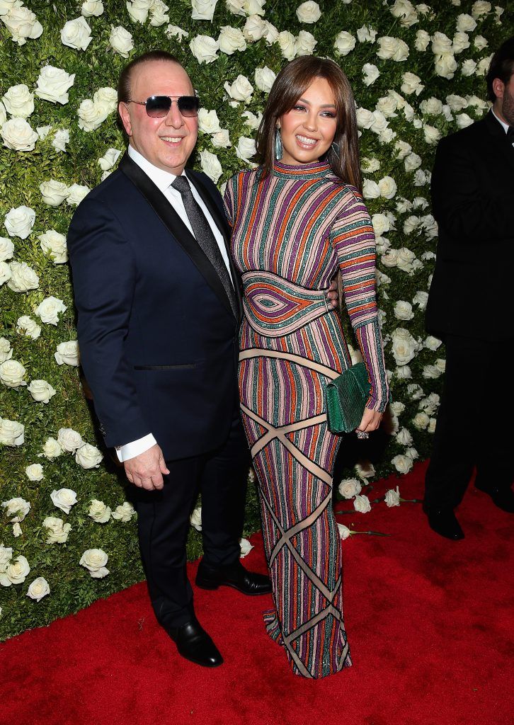 Music executive Tommy Mottola and singer Thalia attend the 2017 Tony Awards at Radio City Music Hall on June 11, 2017 in New York City.  (Photo by Jemal Countess/Getty Images for Tony Awards Productions)