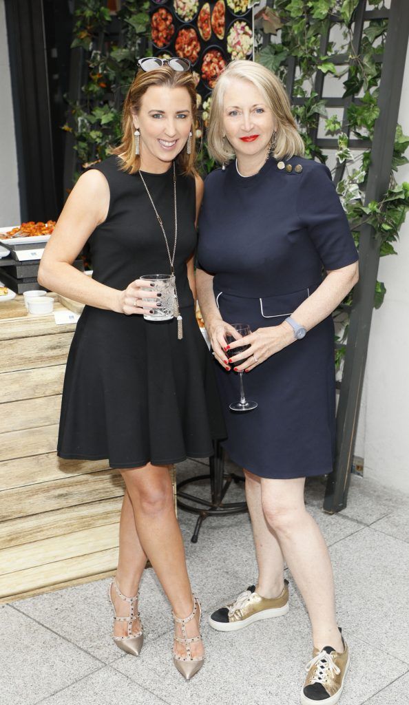 Clodagh Edwards and Bairbre Power at the launch of the M&S Mediterranean inspired Spirit of Summer Food and Drink Collection at The Woollen Mills Rooftop Terrace, Dublin 1 (13th June 2017). The event was attended by 60 of Ireland's well known foodies and influencers. Photo by Kieran Harnett #SUMMER17MANDS