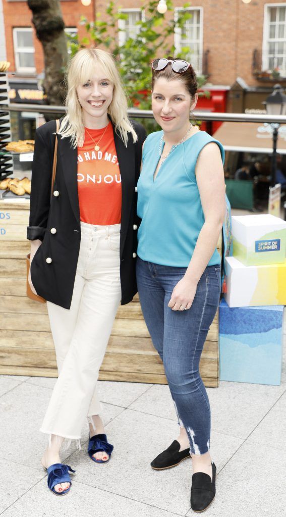 Sarah O'Hegarty and Shauna O'Halloran at the launch of the M&S Mediterranean inspired Spirit of Summer Food and Drink Collection at The Woollen Mills Rooftop Terrace, Dublin 1 (13th June 2017). The event was attended by 60 of Ireland's well known foodies and influencers. Photo by Kieran Harnett #SUMMER17MANDS