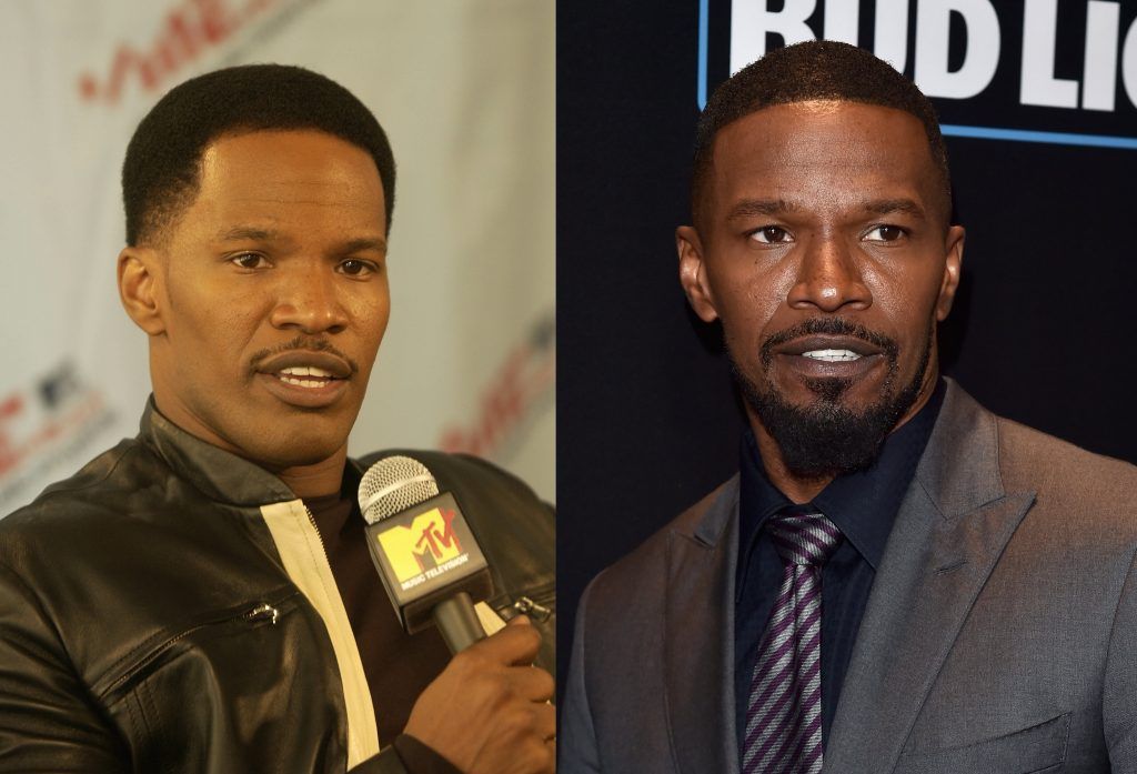 Jamie Foxx in 2001, aged 34, and 2017, aged 49. (Photos by Gabe Palacio/Getty Images & Alberto E. Rodriguez/Getty Images)